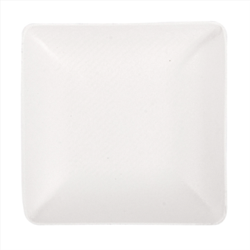 50 Mini assiettes carré Bionic 6.5x 6.5x1.2 cm Bagasse Blanc 35 ml