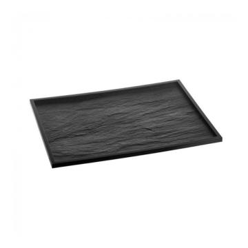 25 Plateaux TEXTURA Atlas 1/1 PS Noir 380x274 mm Ht 10 mm