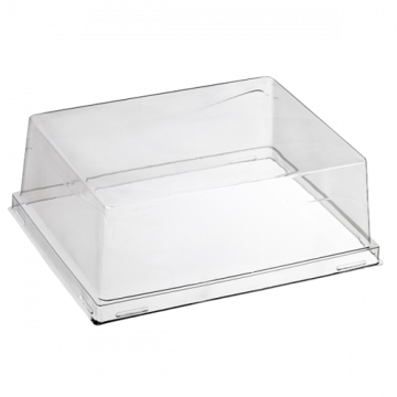100 couvercles transparents pour assiette Quartz pulpe de canne 100x60 mm