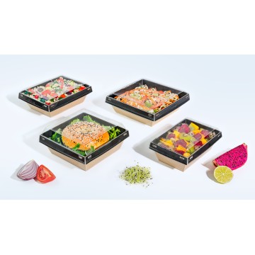 120 Boites LUXIFOOD 750 ml carton Naturel Intérieur Noir 18 x 18 cm Ht 3 cm