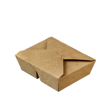 50 boites repas Quantum Ecokraft carton 2 compartiments 400+400 ml 168x135x50 mm