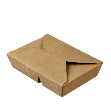 50 boites repas Quantum Ecokraft carton 2 compartiments 450+700 ml 213x155x46 mm