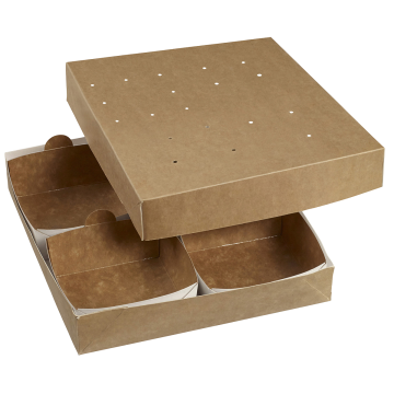 150 boites Modulo carton kraft 260 mm x 260 x Ht 50 mm + couvercle