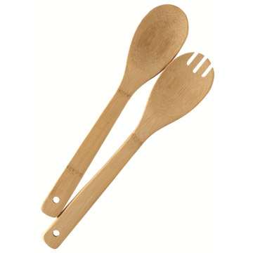 10 couverts de service Bambou 300x62x20 mm(10 cuillières + 10 fourch)