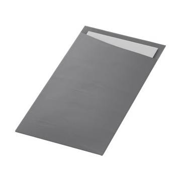 60 Sacchettos Dunisoft Granite 11,5x23 cm / Serviette Blanche 32 x 40 cm