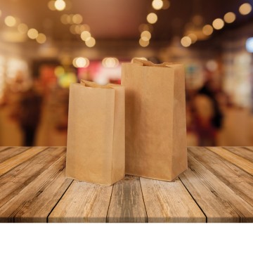 5x100 Sacs kraft Brun SOS 210 x 150 mm Ht 400 mm