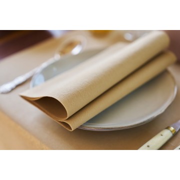 60 Serviettes Bio DUNISOFT Brun Naturel 40 x 40 cm