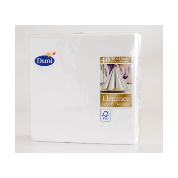 40 Serviettes Elégance Lily Blanc 48 x 48 cm