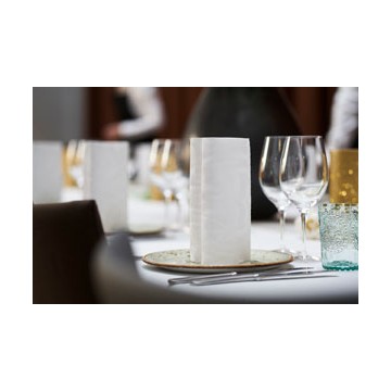 40 Serviettes Elégance Lily Blanc 48 x 48 cm