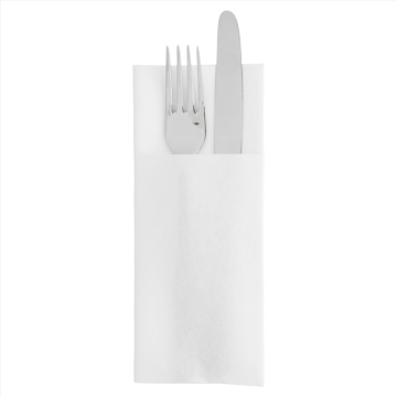 50 Serviettes KANGOUROU Non tissé Airlaid 45g/m² Blanc 33 x 40 cm