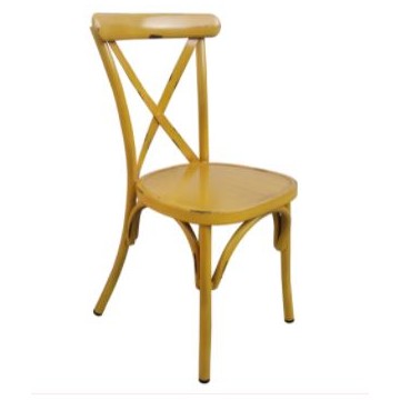 Chaise CROSS, structure aluminium, finition vintage Yellow