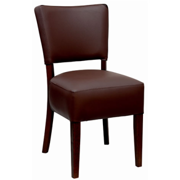 Chaise LOUISE, assise épaisse, dossier garnis, structure hêtre teinté wengé Choc