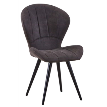 Chaise INDIANA assise + dossier garnis Coloris Souris structure acier époxy noir