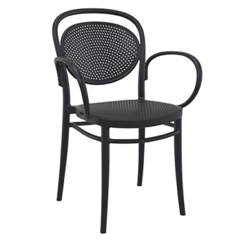 Fauteuil JOSEPHA, structure assise et dossier polypropylène Noir