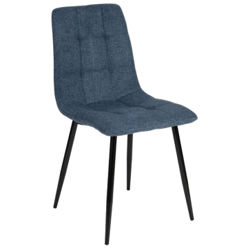 Chaise CARLA Structure métal, Assise et dossier garnis Bleu
