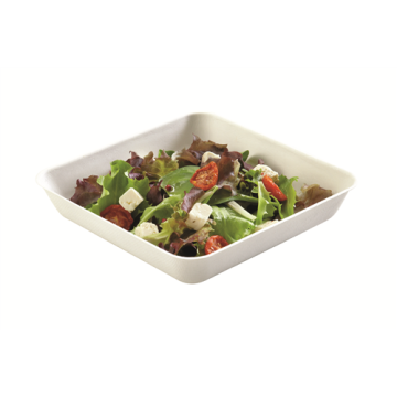 50 Assiettes carrée pulpe de canne 192x192x35 mm