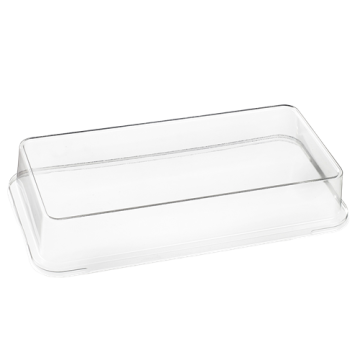 50 couvercles PET transparent pour assiette Kanopée 200x100x20 mm
