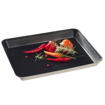 50 Assiettes Kanopée 200x150x20 mm pulpe de canne lamination Noire PLA