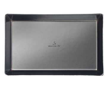 50 assiettes Quartz pulpe de canne laminée noire 160x100 mm