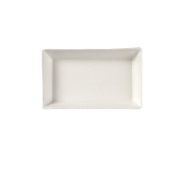 50 assiettes Quartz pulpe de canne blanche 100x60 mm