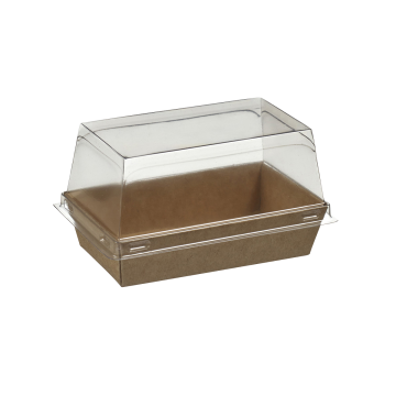 100 couvercles transparents pour assiette Quartz pulpe de canne 100x60 mm