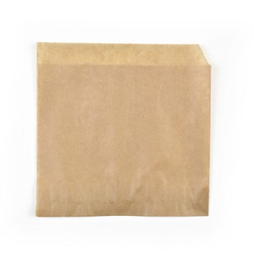 2000 Sacs Sandwich 14x14 cm Street Food Ingraissable Kraft Brun ouvert 2 côtés L