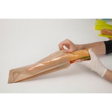 2x1000 Sacs sandwich Kraft Brun + fenêtre PP 100/27.5+27.5x340 mm