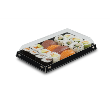 100 Boites LUXIFOOD Sushis 450 ml carton int. Noir ext.Naturel 19 x 11 cm