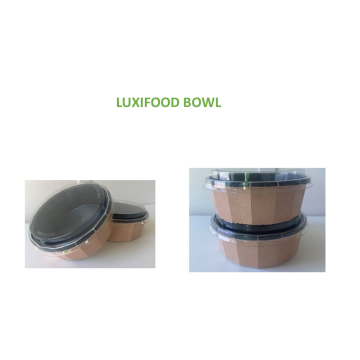 40 Boites LUXIFOOD Bowl carton 750 ml - Ø160 x 52 mm Int. noir Ext.Kraft