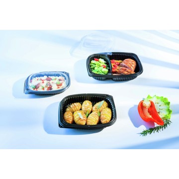 40 Boîtes fond noir 1250 ml COOKIPACK 255x189x45 mm Sans Noir de Carbone