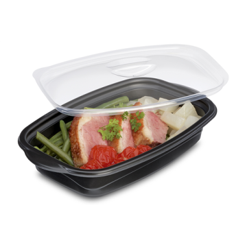 25 Marmipack Noire 1 compartiment 500 CC + couvercle translucide