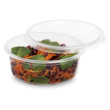 50 Pots ronds cristal PET/rPET 250 ml TUSIPACK Ø117 mm Ht 43 mm