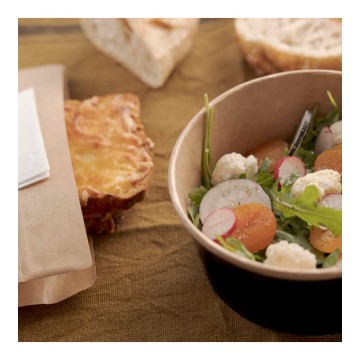 400 Bols à salade Puro 75 cl Noir/Kraft Ø 15 cm Ht 5 cm