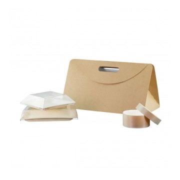 50 Boites rondes Wood Box 60 cl - Ø135 x Ht 50 mm + caissettes + couvercles