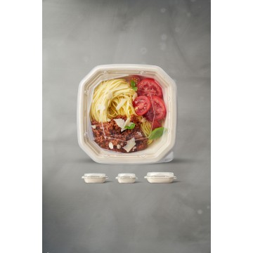 50 couvercles pour boîte Octabagasse 188140 160x160x39mm rPET Transparent