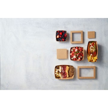 300 Boîtes Viking® Cube Low 510 ml 11.3 x 11.3 x 5 cm Carton Marron Eco Echo