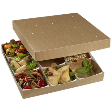 35 boites Modulo carton kraft 360 mm x 360 x Ht 50 mm + couvercle