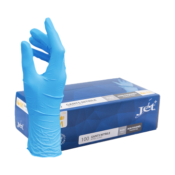 100 Gants Nitrile Bleu non poudrés Taille S
