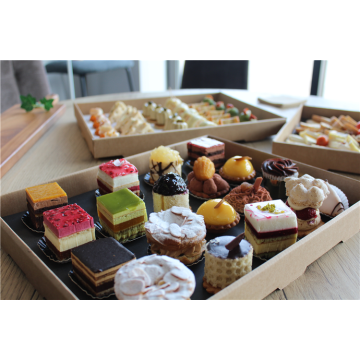 Socle et couvercle 300x370 Ht 85 mm Kraft Noir FSC Recycled Cliché A6001A