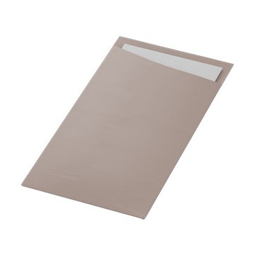 60 Sacchettos Dunisoft Grège / Serviette Blanche 33 x 40 cm