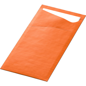 100 Sacchettos ouate Sun Orange / Serviette Blanche 2 Plis 33 x 33 cm