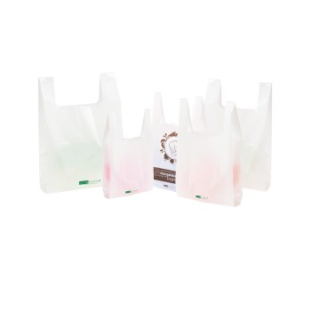 500 sacs bretelles 50 microns PEBD Blanc 260/60+60x450 mm