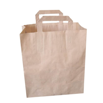 250 Sacs Kraft Brun poignées plates 260/170 mm Ht 270 mm 80 grs/m²