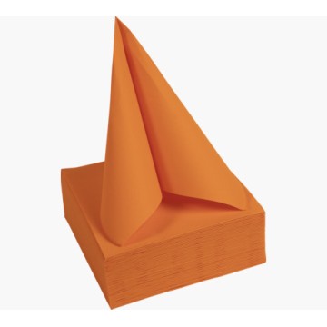 40 Serviettes Double Point, 2 plis Orange 38 x 38 cm