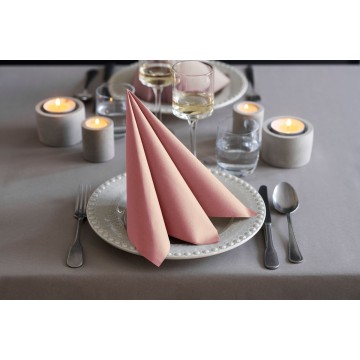 60 Serviettes Bio DUNISOFT Rose Tendre 40 x 40 cm