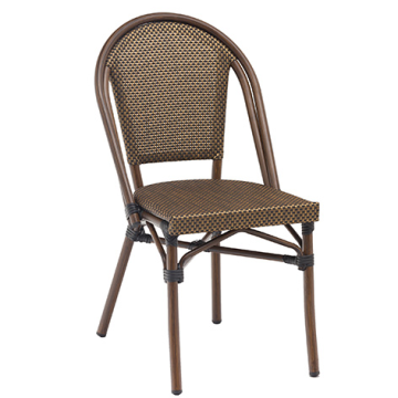 Chaise RIVOLI , structure Aluminium, Textylène Toffee