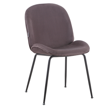 Chaise MONICA, assise et dossier garnis aspect velours taupe, structure monobloc