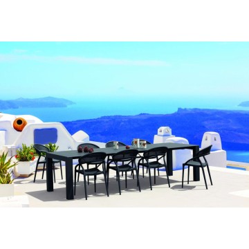 Chaise BAHIA, structure assise et dossier polypropylène Noir