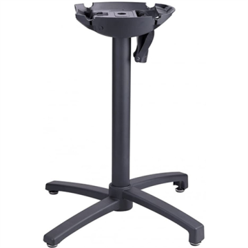 Piètement central X ONE Ht 71 cm, aluminium laqué Noir rabattable et encastrable
