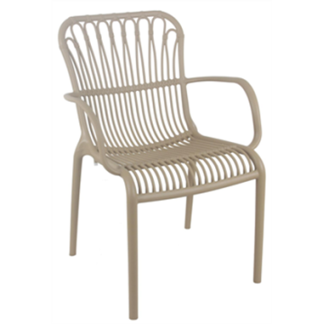 Fauteuil LOUISIANE, structure assise et dossier Polypropylène Taupe